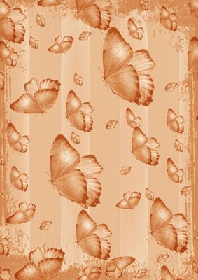 Burnt Orange Butterfly Painted Dolly Stripe A4 Backing Paper
