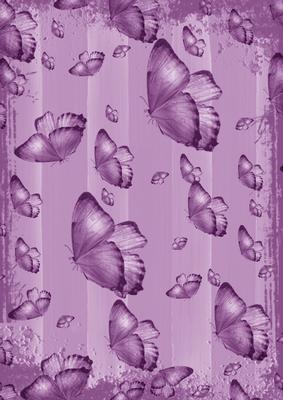 Purple Butterfly Painted Dolly Stripe A4 Backing Paper