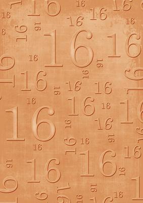 Burnt Orange Linen 16 Birthday A4 Backing Paper