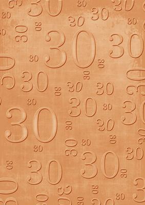 Burnt Orange Linen 30 Birthday A4 Backing Paper