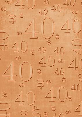 Burnt Orange Linen 40 Birthday A4 Backing Paper
