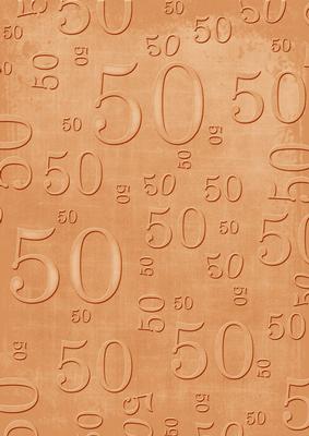 Burnt Orange Linen 50 Birthday A4 Backing Paper