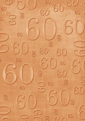 Burnt Orange Linen 60 Birthday A4 Backing Paper