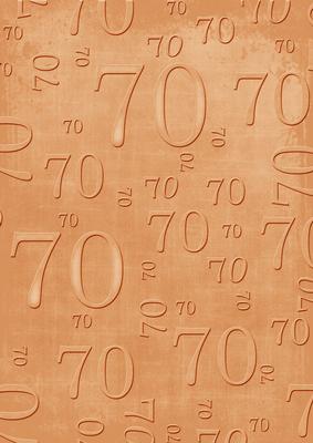 Burnt Orange Linen 70 Birthday A4 Backing Paper
