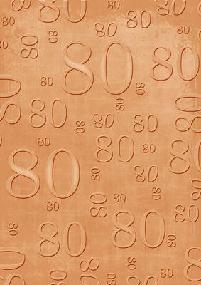 Burnt Orange Linen 80 Birthday A4 Backing Paper