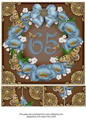 Teal Chocolate Poppy 65 Ring 8in Picture Sheet
