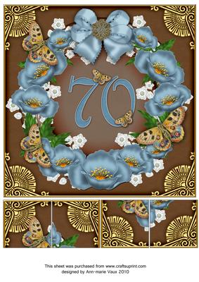 Teal Chocolate Poppy 70 Ring 8in Picture Sheet