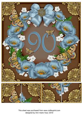 Teal Chocolate Poppy 90 Ring 8in Picture Sheet