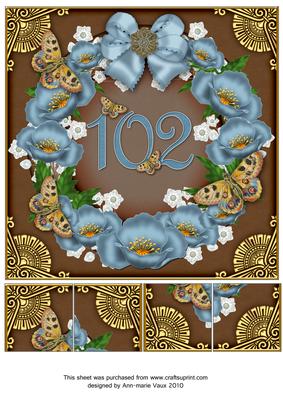 Teal Chocolate Poppy 102 Ring 8in Picture Sheet