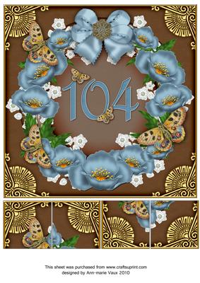 Teal Chocolate Poppy 104 Ring 8in Picture Sheet