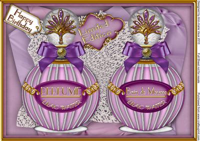 Lilac Water Perfume Duo Birthday A4 Picture Topper