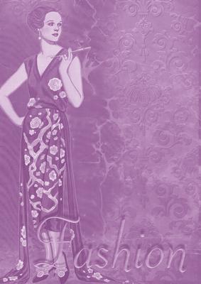 Lilac Fashion Lady A4 Backing Paper