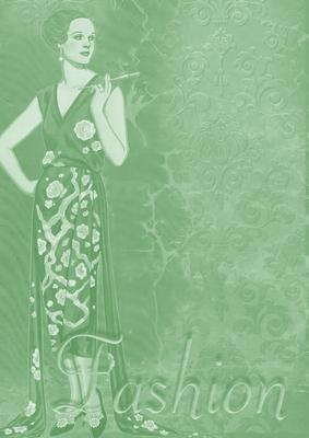 Mint Green Fashion Lady A4 Backing Paper