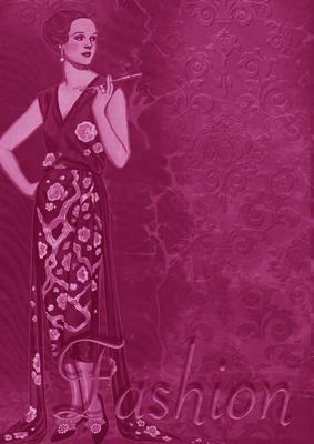 Cerise Fashion Lady A4 Backing Paper