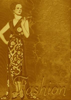 Gold Fashion Lady A4 Backing Paper