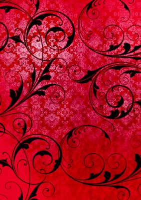Black Holly Christmas Swirls Backing Paper