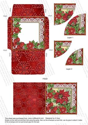 Just Red Poinsettia Mini Card Envelope Duo Stacker Aio