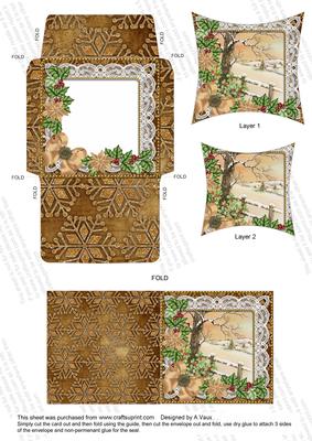 Winter Tale1 Poinsettia Card Envelope Pointy Stacker Aio