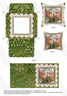 Green Lantern Lace Card Envelope Pointy Stacker Aio