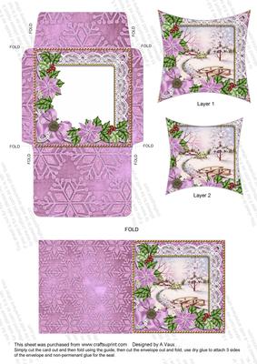 Pretty Snowscene Lilac Card Envelope Pointy Stacker Aio