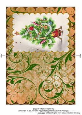 Jewelled Christmas Tree Scallop Edge Card