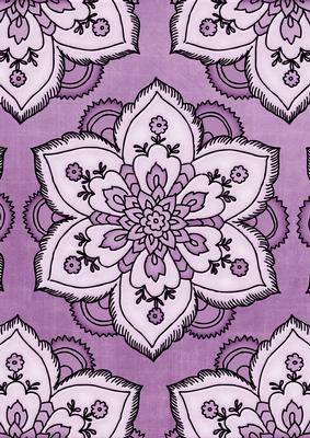 Lilac Large Mosaic Flower Linen A4 Backing Paper