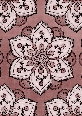 Dusky Pink Large Mosaic Flower Linen A4 Backing Paper
