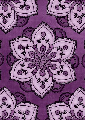 Purple Large Mosaic Flower Linen A4 Backing Paper