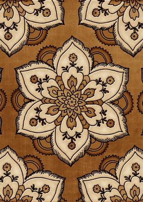 Vintage Tea Large Mosaic Flower Linen A4 Backing Paper