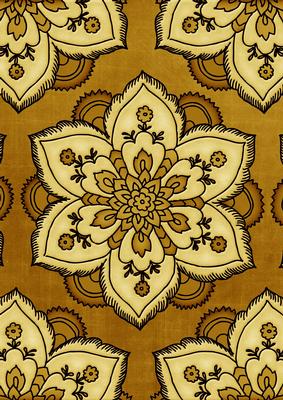 Gold Large Mosaic Flower Linen A4 Backing Paper