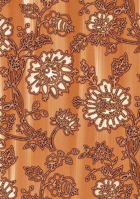 Burnt Orange Painted Mini Floral Wallpaper A4 Backing Paper