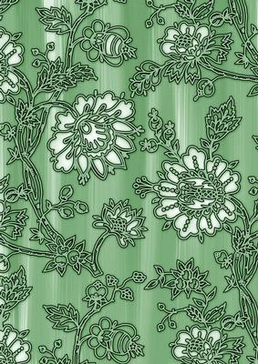 Mid Green Painted Mini Floral Wallpaper A4 Backing Paper