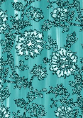 Teal Painted Mini Floral Wallpaper A4 Backing Paper