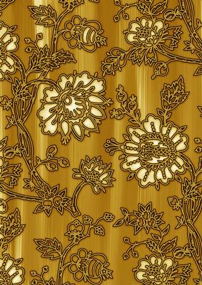 Gold Painted Mini Floral Wallpaper A4 Backing Paper