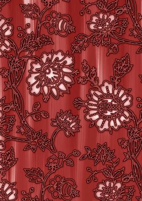 Dark Red Painted Mini Floral Wallpaper A4 Backing Paper