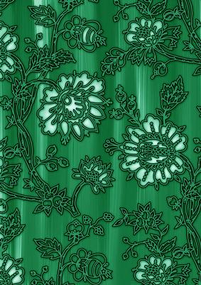Dark Green Painted Mini Floral Wallpaper A4 Backing Paper