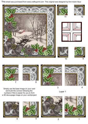 Black Winter Walk Poinsettia All 4 Corner Stacker