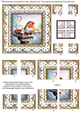 Blue Robin Flake Anglaise 5in All 4 Corner Stacker