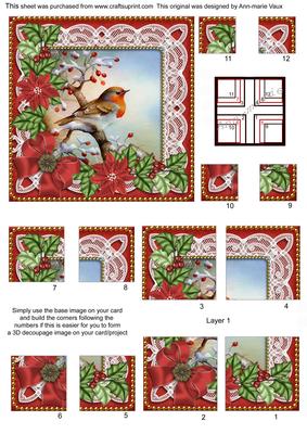 Red Robin Poinsettia 5in All 4 Corner Stacker