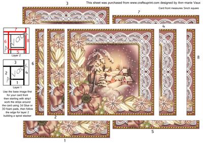 Snowy Village Poinsettia 5in Spiral Edge Stacker