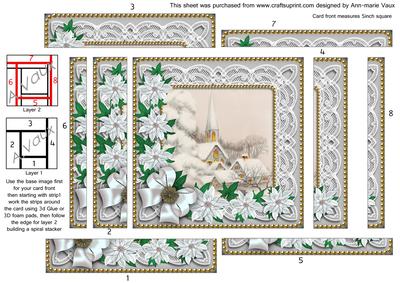 Ice Church Poinsettia 5in Spiral Edge Stacker