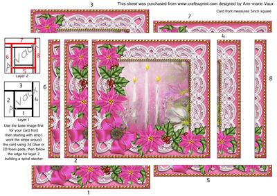Pink Candles Poinsettia 5in Spiral Edge Stacker