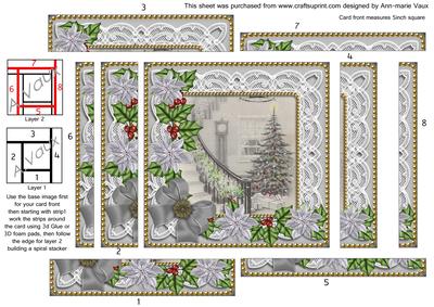 Grey Tree Poinsettia 5in Spiral Edge Stacker
