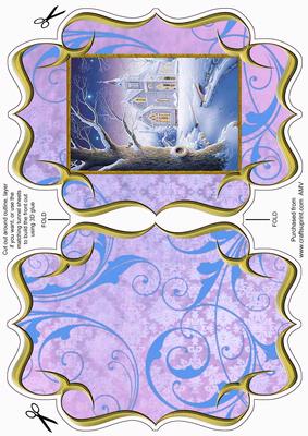 Christmas Snow Church Fancy Bracket Card