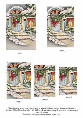 Christmas Door Pyramid Toppers