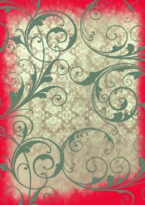 Christmas Poinsettia Window Swirls Backing Paper