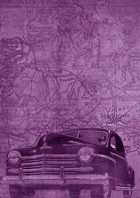 Purple Vintage Car the Second A4 Backing Paper
