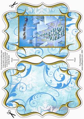 Santa Over the Roof Fancy Bracket Card