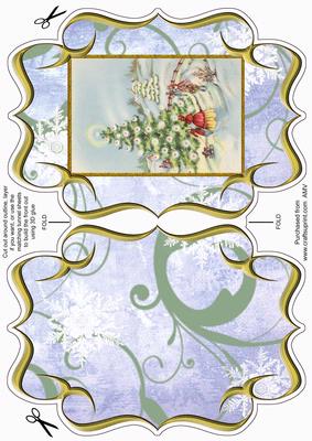Christmas Tree Village Fancy Bracket Card