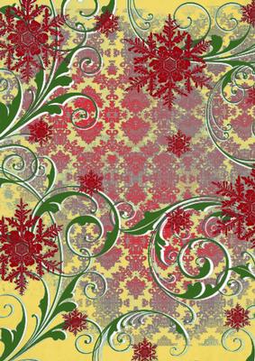 Christmas Red Poinsettia Swirls Backing Paper